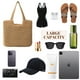 thumbnail image 5 of Bolsa de playa Trifabricy Straw para mujer de gran capacidad, 5 of 7