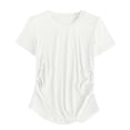 thumbnail image 2 of Liquidation d'Économies! BEFOKA T-Shirt pour Femmes Grande Taille, Hauts Blouse d'Été Décontractés pour Femmes, T-Shirt Blouse Décontracté à Manches Courtes à Col Rond Régulier Uni pour Femmes, 2 of 5