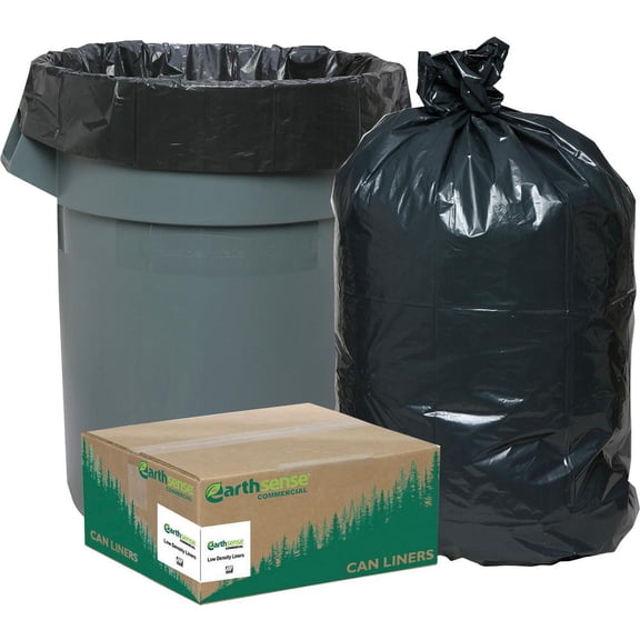 Earthsense Commercial Black Can Liners, 7-10 Gallon, 500 Count