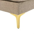 thumbnail image 6 of Convertible Sectional Sofa with Double Chaise Lounge, 110.63" U-Shaped Accent Sofa with 2 Arm Pillows and Golden Metal Legs, Modern Fabric Upholstered Sectional Sofa for Apartment Office, Camel, 6 of 7