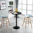 thumbnail image 5 of Gymax Set of 2 Round Pub Table 24" Bistro Bar Height Cocktail Table w/Metal Base Black, 5 of 10