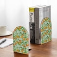 thumbnail image 5 of Lsque Tangerine Printed Wood Bookends,Non-Skid Bookend for Shelves,Heavy Duty Support Bookends,Non-Slip Foam Pads for Office, Home, and Library,1 Pair, 5 of 8