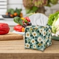 thumbnail image 5 of FUIALDOLG Stylish White Flower Tissue Box Cover Square - PU Leather Holder Waterproof Tissue Boxes - Thanksgiving Decorative Cube Cover for Bathroom and Home, 5 of 7