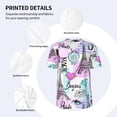 thumbnail image 4 of Balery Eiffel Tower and Hearts Baseball Jersey for Men Casual Button Down Shirts Short Sleeve Active Team Sports Uniform-Large, 4 of 9