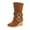 Brown, variant on WEAIXIMIUNG Women Ankle Boots Low Heel 7 Wide Women's Autumn and Winter Frosted Short Boots Belt Buckle Round Head Slope Heel High Heel Thickened Snow Boots
