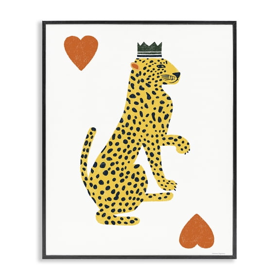 Leopard & Hearts Card Black Framed Giclee Art, design by Svetlana Aleynikova