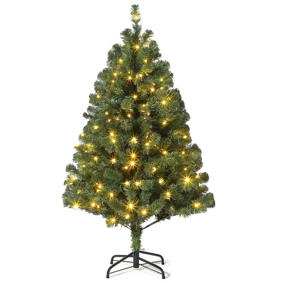 6FT Artificial Christmas Tree,Hinged Spruce Tree with 750 Branch Tips, Meatl Foldable Base,Easy Assembly Holiday Decoration (Green)