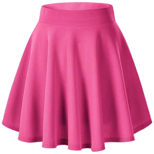 Women's Basic Flared Casual Mini Skate Skirt Versatile Stretchy