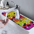 thumbnail image 7 of Sikiie Colorful Tie Dye Stained Glass 1 Splash Guard for Sink Faucet-1 PC Super Absorbent Fast Drying Mat Sink Gadgets-Splash Guard for Kitchen, Sink Mat, 7 of 7