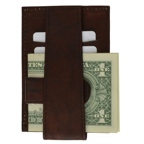 Genuine Leather Mens Zipper Change Purse Money Clip 2262 CF (C)