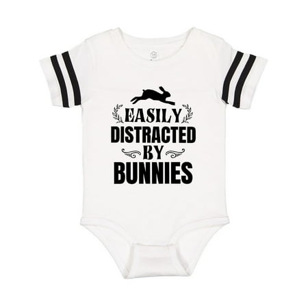 

Inktastic Easily Distracted by Bunnies Gift Baby Boy or Baby Girl Bodysuit