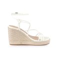 thumbnail image 3 of BLISSFUL STEP Sandales Compensées à Brides pour Femmes Espadrilles à Talon Compensé Blanc 7, 3 of 6