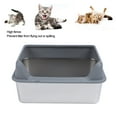 thumbnail image 3 of Caja De Arenas Para Gatos De Acero Inoxidable, Bandeja De Arenas Para Gatos De Lados Altos De Metal, Caja De Arenas Para Gatos Grande Con Entrada Superior Antisalpicaduras Con, 3 of 7