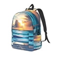 thumbnail image 1 of Disketp Ocean View Bedroom Mochila de Lona Estampada, Mochila Escolar de Viaje Ligera para Estudiantes y Portátil-Medium, 1 of 5