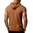 thumbnail image 5 of Evdexr Sleeveless Hooded Tank Tops for Men Workout Gym Training Hoodies Bodybuilding Muscle Cut Off T-Shirts Ginger L, 5 of 8