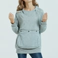 thumbnail image 5 of IROINNID Hoodie for Women Big Pocket Long Sleeve Hoodie Casual Fall Solid Basic Warm Pullover Tops,Gray, 5 of 6
