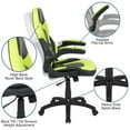 thumbnail image 5 of Bowery Hill Ergonomic Faux Leather Racing Gaming Chair in Neon Green, 5 of 5