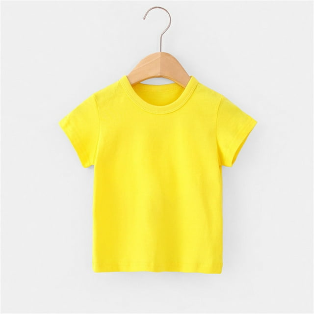 DPTALR Bébé Garçon Fille Confortable T-shirt en Coton à Manches Courtes de Couleur Unie