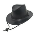 thumbnail image 1 of Sombrero de vaquero occidental de moda Sombrero para el sol de cuero para negro Zulema Sombrero de vaquero, 1 of 8