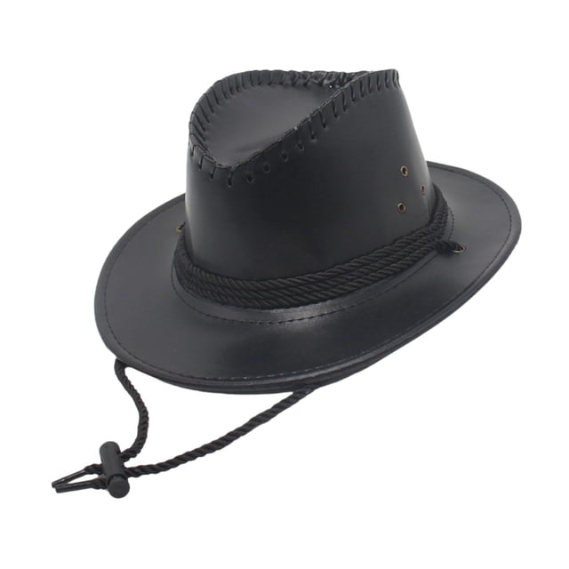 Sombrero de vaquero occidental de moda Sombrero para el sol de cuero para negro Zulema Sombrero de vaquero