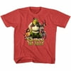 Shrek Movie Holiday Group Red Heather Youth Big Boys T-Shirt Tee