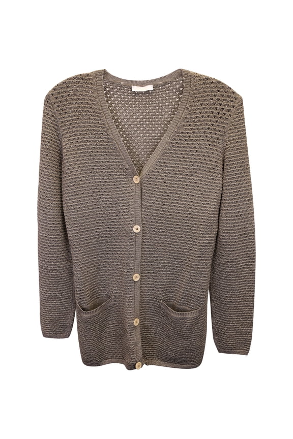 Pre-Owned Chlo Buttoned Metallic Cardigan in Gold Viscose