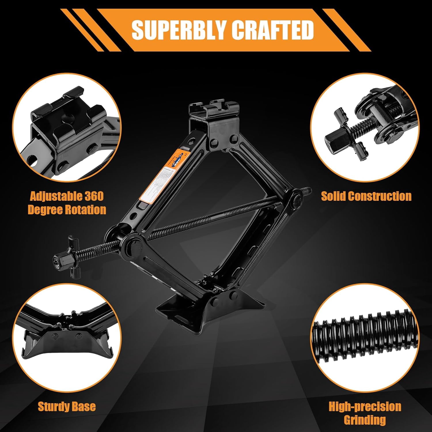 Portable Car Jack Kit, 2 Ton (4409 lbs) Scissor Jack for Car, Upgrade Emergency Spare Tire Changing Repair Kit, Scissor Jack Kit with Lug Wrench, Universal Vehicle Scissor Lift Jacks for SUV