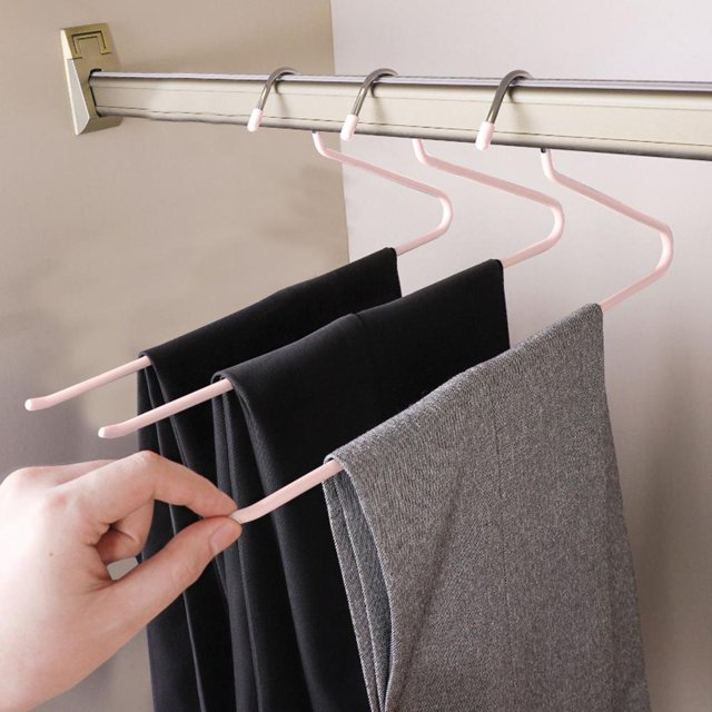 Feltree Heavy Duty Z-Shaped Pants Hanger Non-Slip Iron Clothes Rack for Closet Space Saving Storage Organizer