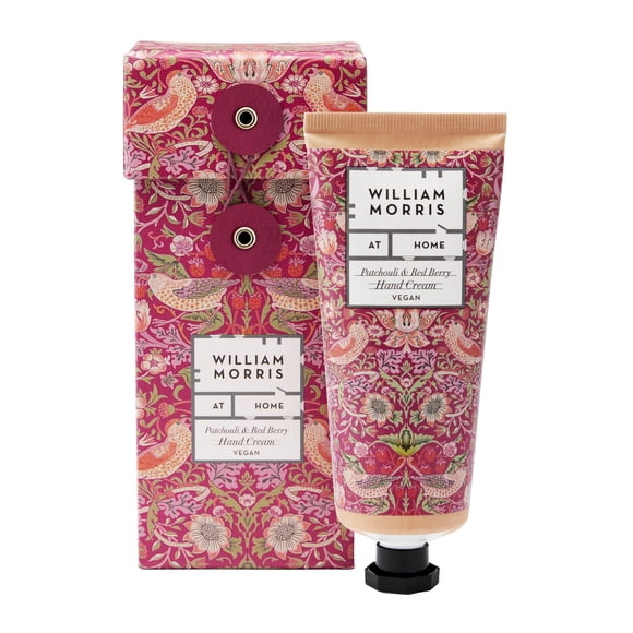 William Morris At Home Crema de manos Strawberry Thief | Deja las manos suaves y cuidadas | Perfumado de pachulí y frutos rojos | Impresión del ladrón de fresas ? Relleno de medias perfecto 100ml