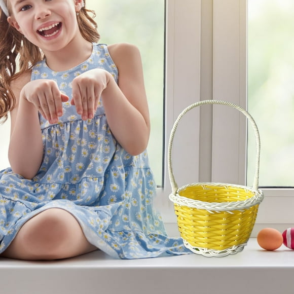 Clearance Items! Mini Easter Baskets For Crafts Decor Mini Rattan Picnic Basket Kids Easter Baskets Empty Plastic Easter Basket For Easter Egg Hunt