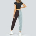 thumbnail image 3 of Gibobby pantalones afelpados para mujer Pantalones de chándal con bolsillo para mujer, estampado, cómodos, de cintura alta, para entrenamiento, salón atlético, informales, para correr (Café, M), 3 of 5