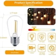 thumbnail image 5 of NUYA 15-Pack LED 1W String Light Bulbs, S14 Plastic Shatterproof Edison Vintage Style Replacement 1 Watt Outdoor 2200K, Waterproof, Warm White Equivalent to 11w, e26 Base, 5 of 6
