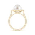 thumbnail image 2 of ANGARA South Sea Cultured Pearl Cushion Halo Engagement Ring in 14K Yellow Gold for Women | June Birthstone, Birthday, Anniversary, Jewelry Gift for Women | Pearl Ring, 2 of 9
