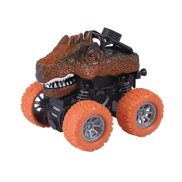 Orange Mini Pull Back Dinosaur Toy Car Realistic Dinosaur Vehicle For Kids Ages 3 Plus Holiday