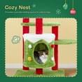 thumbnail image 6 of Zimtown 32.5in Christmas Cat Tree, Holiday Themed Cat House with Scratching Posts for Indoor Cats, 6 of 10