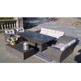thumbnail image 4 of Abrihome NEW 7-Piece Patio Brown Conversational Sofa Set With Gas Firepit And Ice Container Rectangle Dining Table And Storage Box, 4 of 6