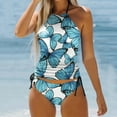 thumbnail image 1 of Women's Swimwear Tankini 2 Piece Normal Swimsuit Backless 2 Piece Printing Adjustable Print Color Padded Strap Bathing Suits Beach Wear plus Size Swimwear Tops Short Swim Skirt for Women Swim Shorts, 1 of 3