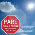 thumbnail image 4 of Pare Sonar Bocina Proceder Con Precaución (2 Pack) 10 inch X 10 inch Octagon Vinyl Label Decal Sticker Weather Resistant, UV Protected for Workplace, Made in the USA, 4 of 5