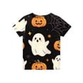 thumbnail image 4 of Boys Girls Halloween Short Sleeve Shirts Funny Ghost Pumpkin T-Shirt Cute Halloween Top 2-14 Years, 4 of 6