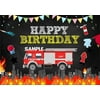 Birthday Fire Truck Image Edible Cake Topper Frosting Sheet