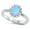 Light Blue Simulated Opal, variant on Rainbow Oval Cluster Solitaire Ring Serling Silver Size 9