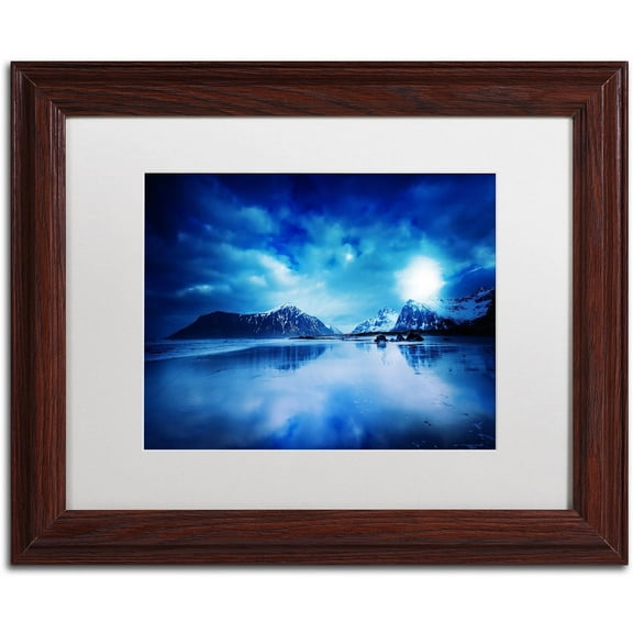 Trademark Fine Art "Lofoten Blues" Canvas Art by Philippe Sainte-Laudy, White Matte, Wood Frame