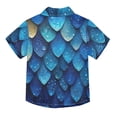 thumbnail image 2 of Dailycode Small Short Sleeve Button Down Shirts Dragon Scales Raindrops Casual Shirt 3-10 Years, 2 of 9