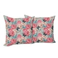 thumbnail image 6 of Ambesonne Colorful Throw Pillow Cover 2 Pack, Peony Rose Butterflies, 20", Multicolor, 6 of 6