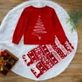 thumbnail image 5 of Louist Matching Family Pajamas Sets Holiday at Home PJ's with Letter Printed Long Sleeve Tee and Plaid Pants (Red,Men/L), 5 of 10