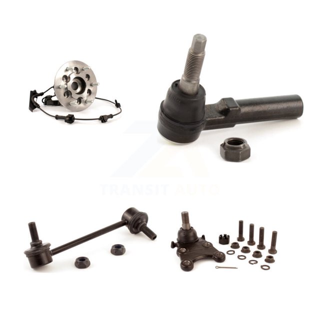 Transit Auto Front Left (Driver Side) Hub Bearing Assembly Suspension Lower Ball Joint Outer Tie Rod End Sway Bar Stabilizer Link Kit for Car Chevrolet Colorado GMC Canyon Isuzu i-350 i-370 K7T-107699