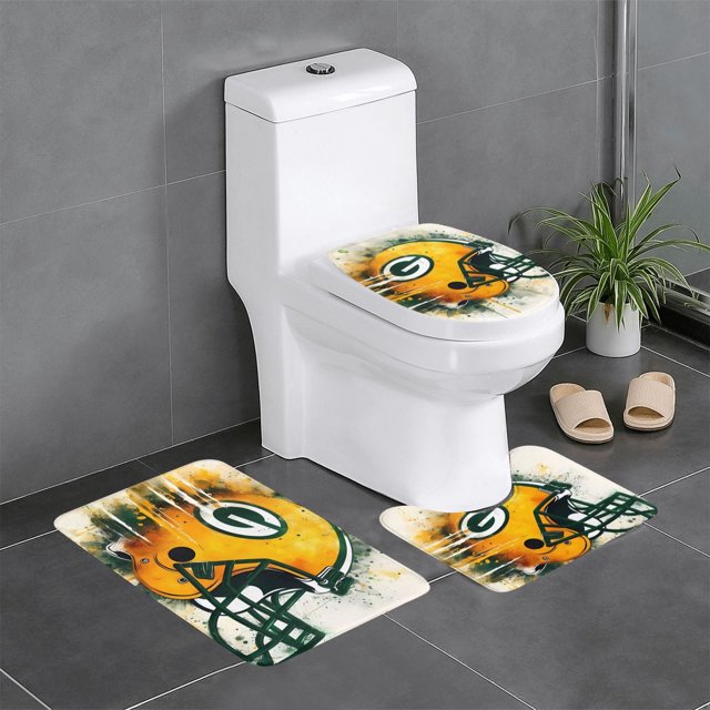 Juego de alfombras de baño de 3 piezas del equipo Packers de GBP Alfombra antideslizante para baño de 31,5 x 20 pulgadas