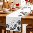 thumbnail image 5 of Dandelion Table Runner - 72 Inch Long Black White Modern Country Rustic Plants Cotton and Linen Blended Dress Scarves Farmhouse Table Runner for Kitchen Dining, Coffee Table, 13" x 72", 5 of 8
