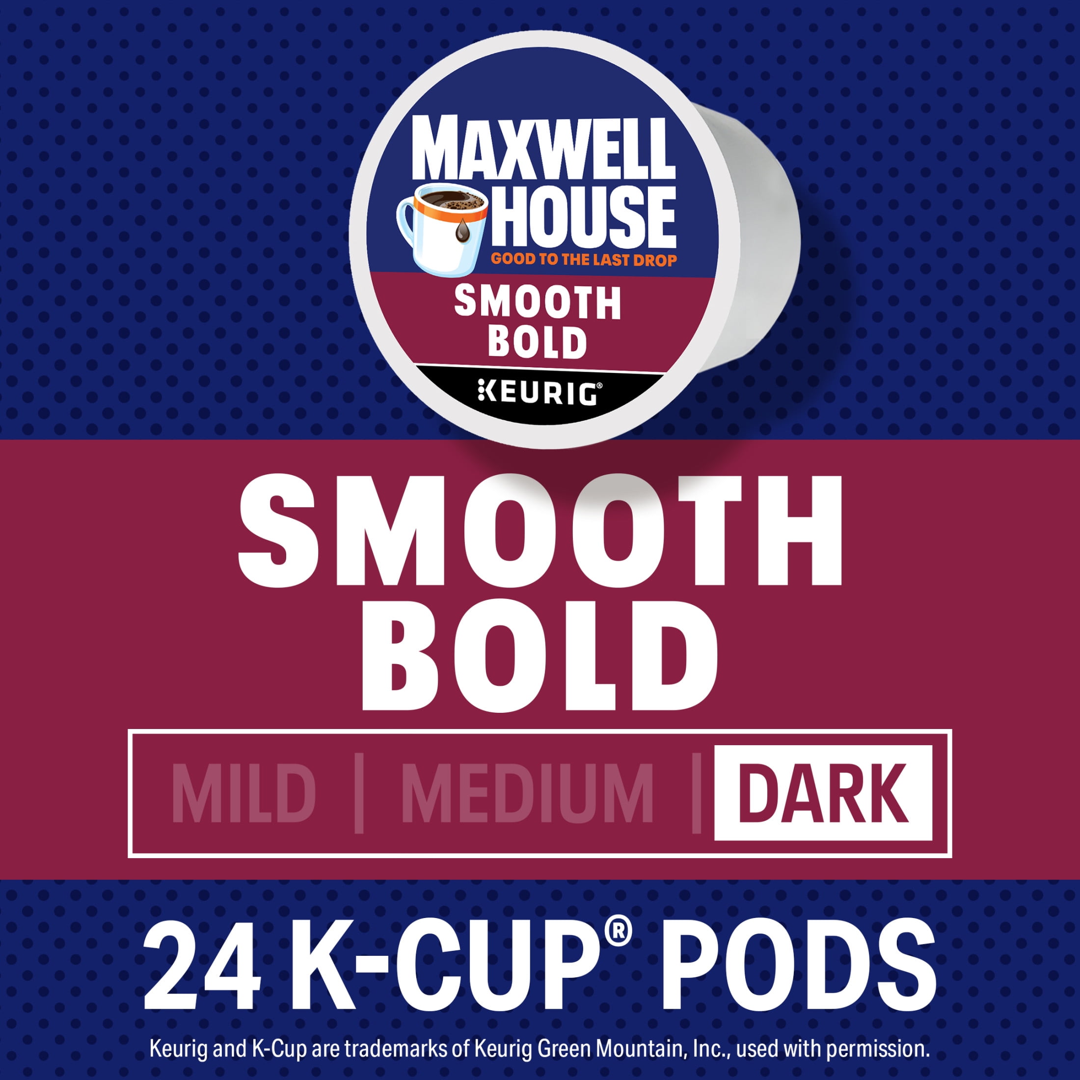 (4 pack) Maxwell House Smooth Bold Roast Coffee K-Cup Pods, 24 ct Box