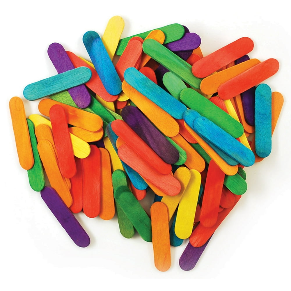 Mini Colored Craft Sticks, 1.5", 120pk